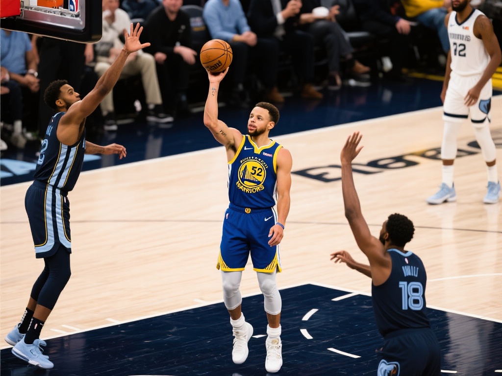 库里狂砍52分 勇士力克灰熊 在这场对决中,斯蒂芬·库里无疑是全场最耀